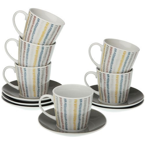 SET 6 TAZAS TE VERSA CORDUROY C/PLATOS